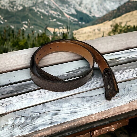 Belts by Herb Dark Brown SNAKESKIN Belt - Size 36 - Picture 1 of 6
